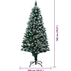 vidaXL Kunstkerstboom Groen 180 cm PVC en Staal en Kunststof