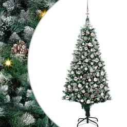 vidaXL Kunstkerstboom Groen 180 cm PVC en Staal en Kunststof