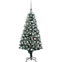 vidaXL Kunstkerstboom Groen 180 cm PVC en Staal en Kunststof