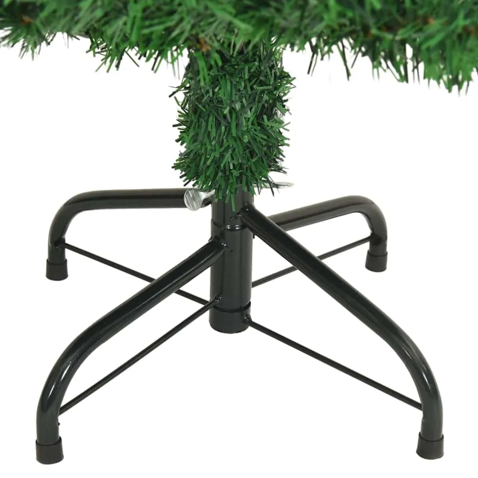 vidaXL Kunstkerstboom Groen 120 cm PVC en Staal en Kunststof