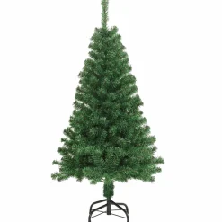 vidaXL Kunstkerstboom Groen 120 cm PVC en Staal en Kunststof