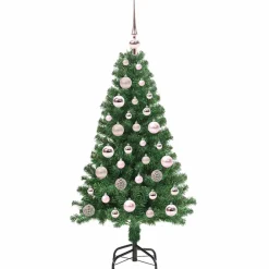 vidaXL Kunstkerstboom Groen 120 cm PVC en Staal en Kunststof