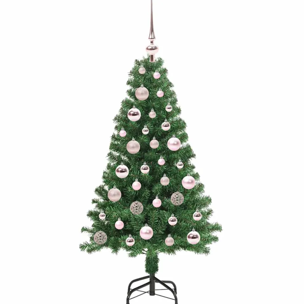 vidaXL Kunstkerstboom Groen 120 cm PVC en Staal en Kunststof