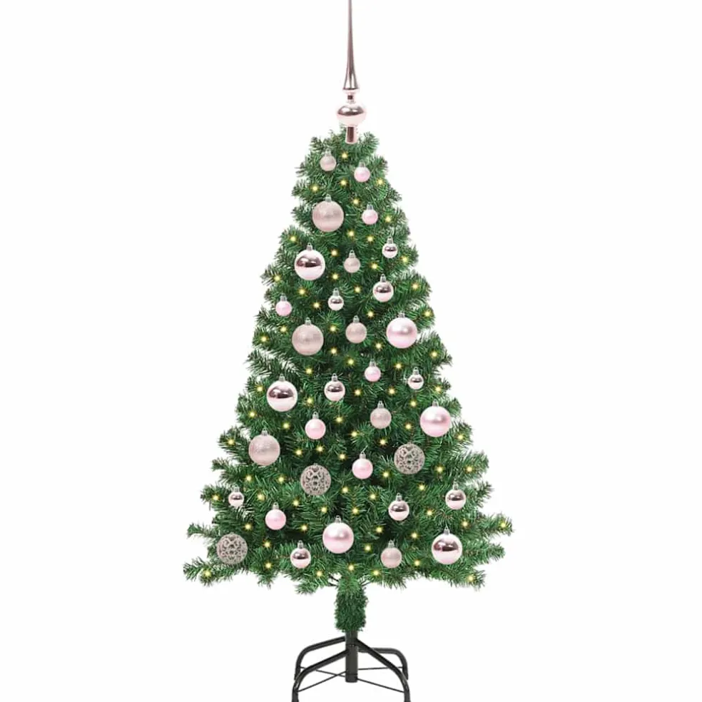 vidaXL Kunstkerstboom Groen 120 cm PVC en Staal en Kunststof