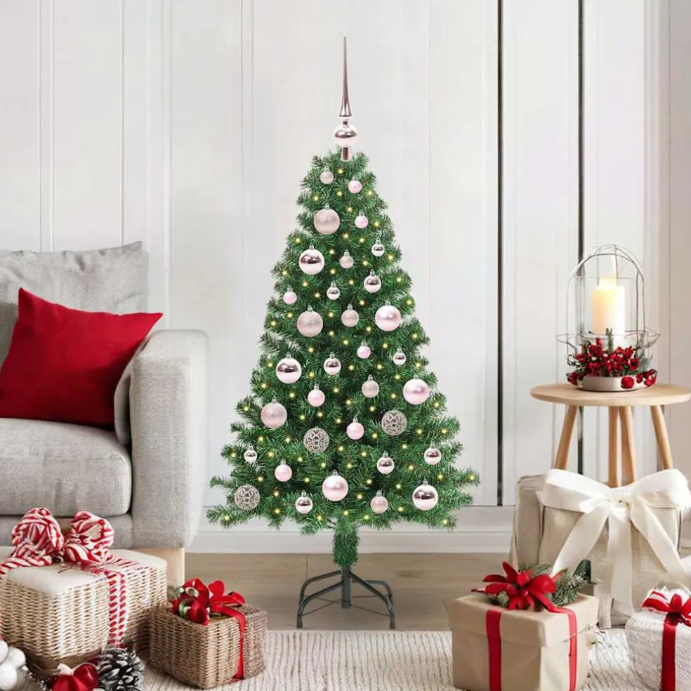 vidaXL Kunstkerstboom Groen 120 cm PVC en Staal en Kunststof