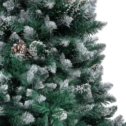 vidaXL Kunstkerstboom Groen 150 cm PVC en Staal en Kunststof