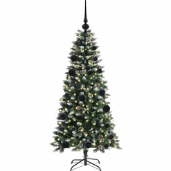 vidaXL Kunstkerstboom Groen 120 cm PVC en Plastic en Staal
