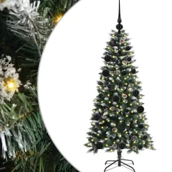 vidaXL Kunstkerstboom Groen 120 cm PVC en Plastic en Staal