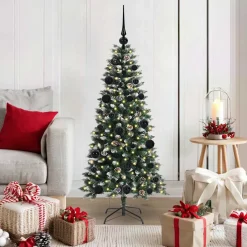 vidaXL Kunstkerstboom Groen 120 cm PVC en Plastic en Staal
