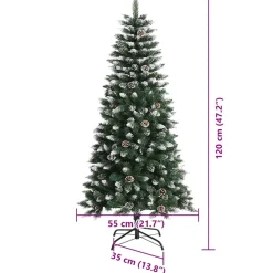 vidaXL Kunstkerstboom Groen 120 cm PVC en Staal en Kunststof