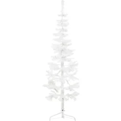 vidaXL Kunstkerstboom half met standaard smal 120 cm wit