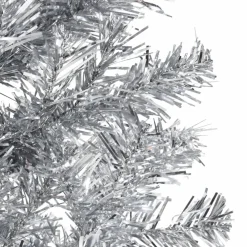 vidaXL Kunstkerstboom half met standaard smal 120 cm zilverkleurig