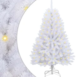 vidaXL Kunstkerstboom 150 LED's PVC en staal Wit
