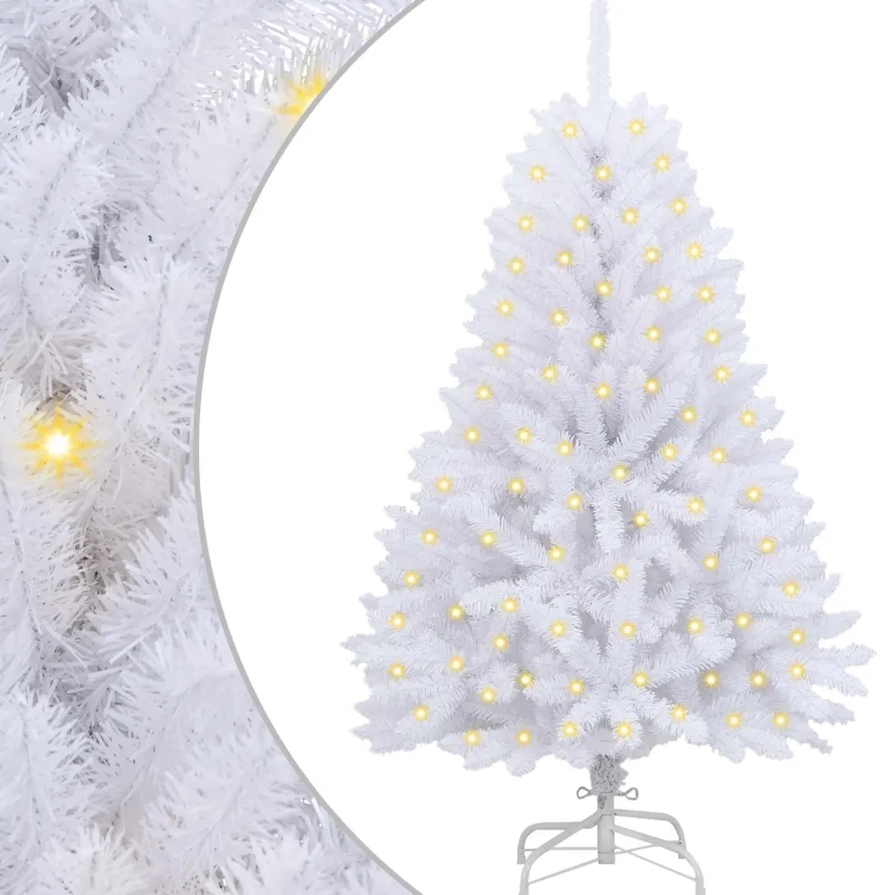 vidaXL Kunstkerstboom 150 LED's PVC en staal Wit