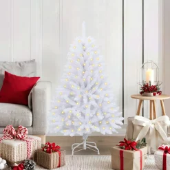 vidaXL Kunstkerstboom 150 LED's PVC en staal Wit