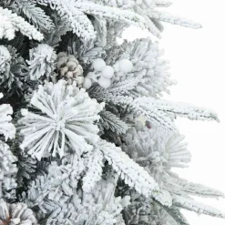 vidaXL Kunst Kerstboom met Geveerde Takken, Sneeuw Bedekt Wit 120 cm