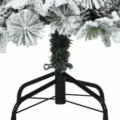 vidaXL Kunst Kerstboom met Geveerde Takken, Sneeuw Bedekt Wit 120 cm