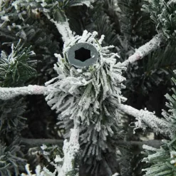 vidaXL Kunst Kerstboom met Geveerde Takken, Sneeuw Bedekt Wit 120 cm