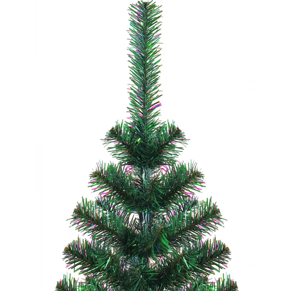 vidaXL Kunstkerstboom met iriserende uiteinden 120 cm PVC groen