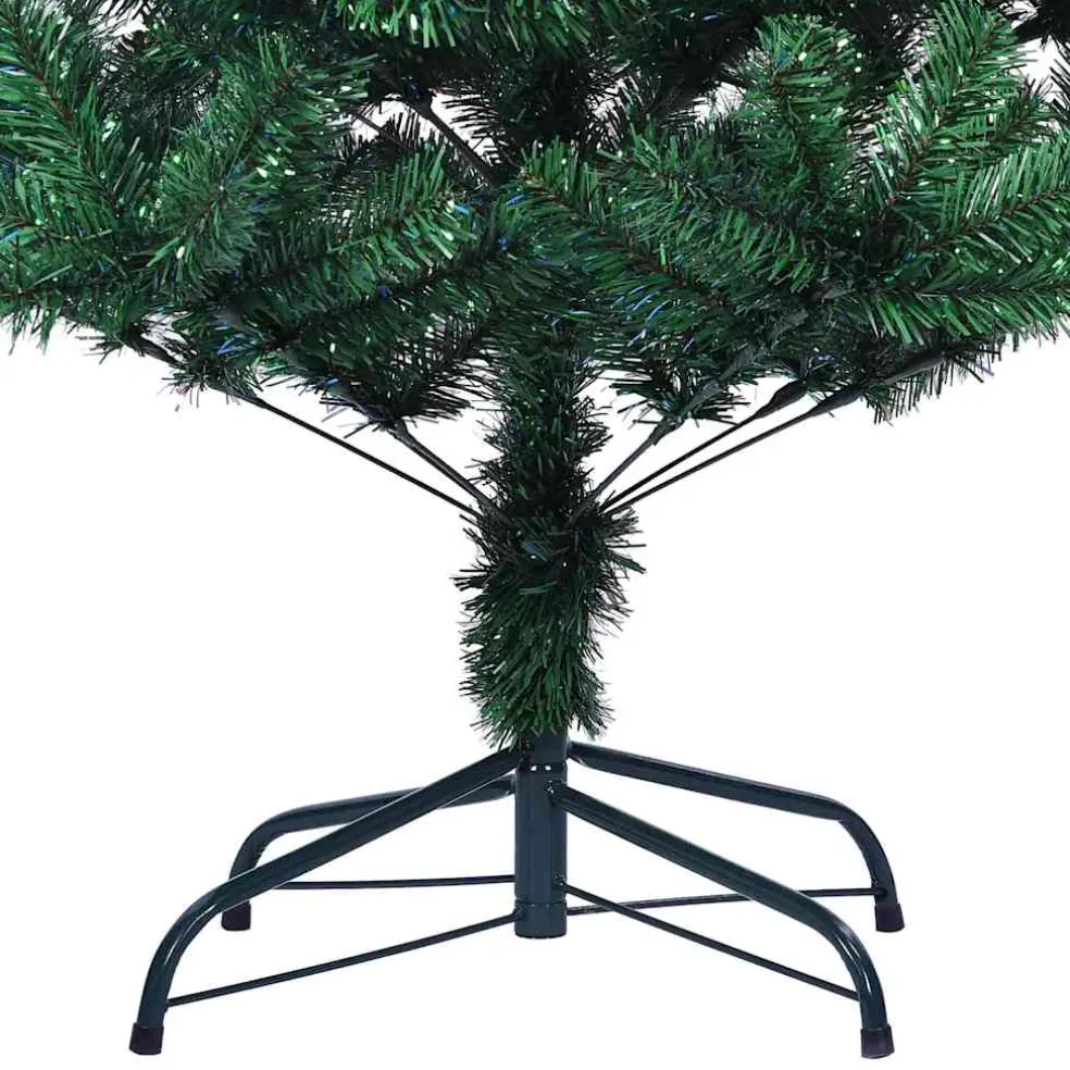 vidaXL Kunstkerstboom met iriserende uiteinden 120 cm PVC groen