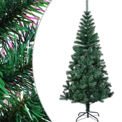 vidaXL Kunstkerstboom met iriserende uiteinden 120 cm PVC groen