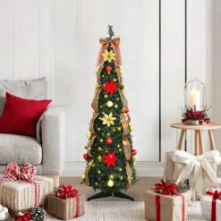 vidaXL Kunstkerstboom met 50 LED met standaard Groen 125 cm PVC