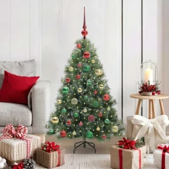 vidaXL Kunstkerstboom met 150 LED met standaard Groen 120 cm PE en PVC