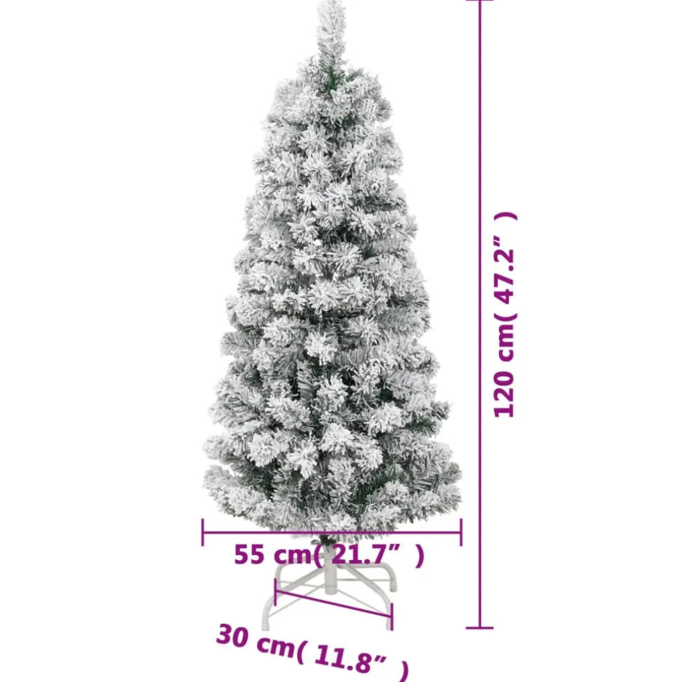 vidaXL Kunstkerstboom met scharnieren en sneeuw 120 cm