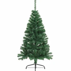 vidaXL Kunstkerstboom met standaard half 150 cm PVC groen