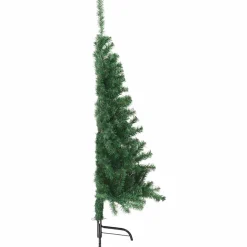 vidaXL Kunstkerstboom met standaard half 150 cm PVC groen