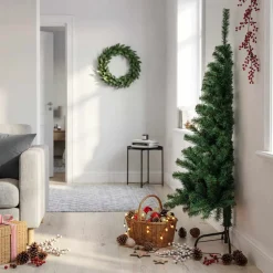 vidaXL Kunstkerstboom met standaard half 150 cm PVC groen