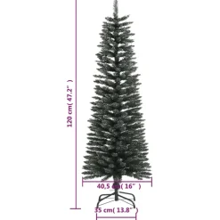 vidaXL Kunstkerstboom met standaard smal 120 cm PVC groen