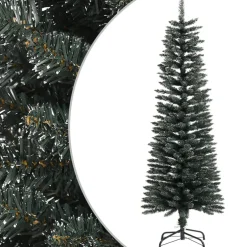 vidaXL Kunstkerstboom met standaard smal 120 cm PVC groen