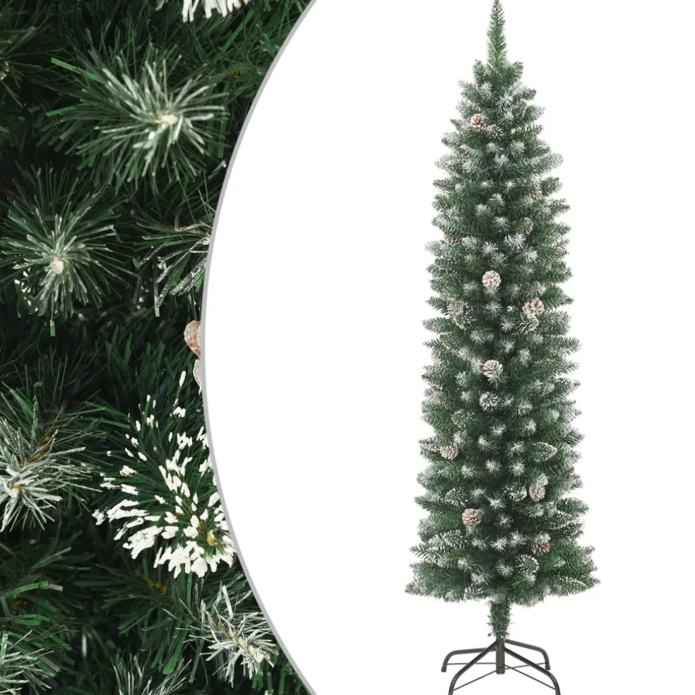 vidaXL Kunstkerstboom met standaard smal 120 cm PVC
