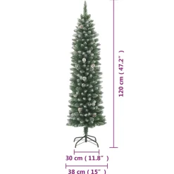 vidaXL Kunstkerstboom met standaard smal 120 cm PVC