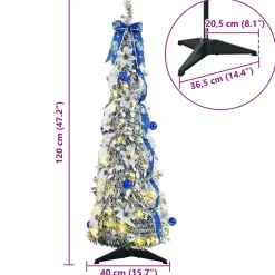 vidaXL Kunstkerstboom Wit 120 cm PVC