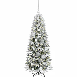 vidaXL Kunstkerstboom Wit 120 cm PVC en Plastic en Staal en PE