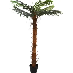 vidaXL Kunstmatige Cocuspalmboom Groen 70 x 18 x 140 cm Stof en Bamboe