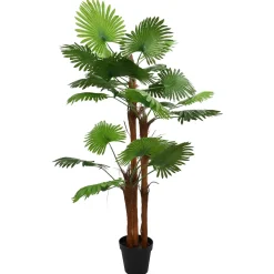 vidaXL Kunstmatige Fan Palmboom Groen 75 x 25 x 180 cm Stof en Bamboe