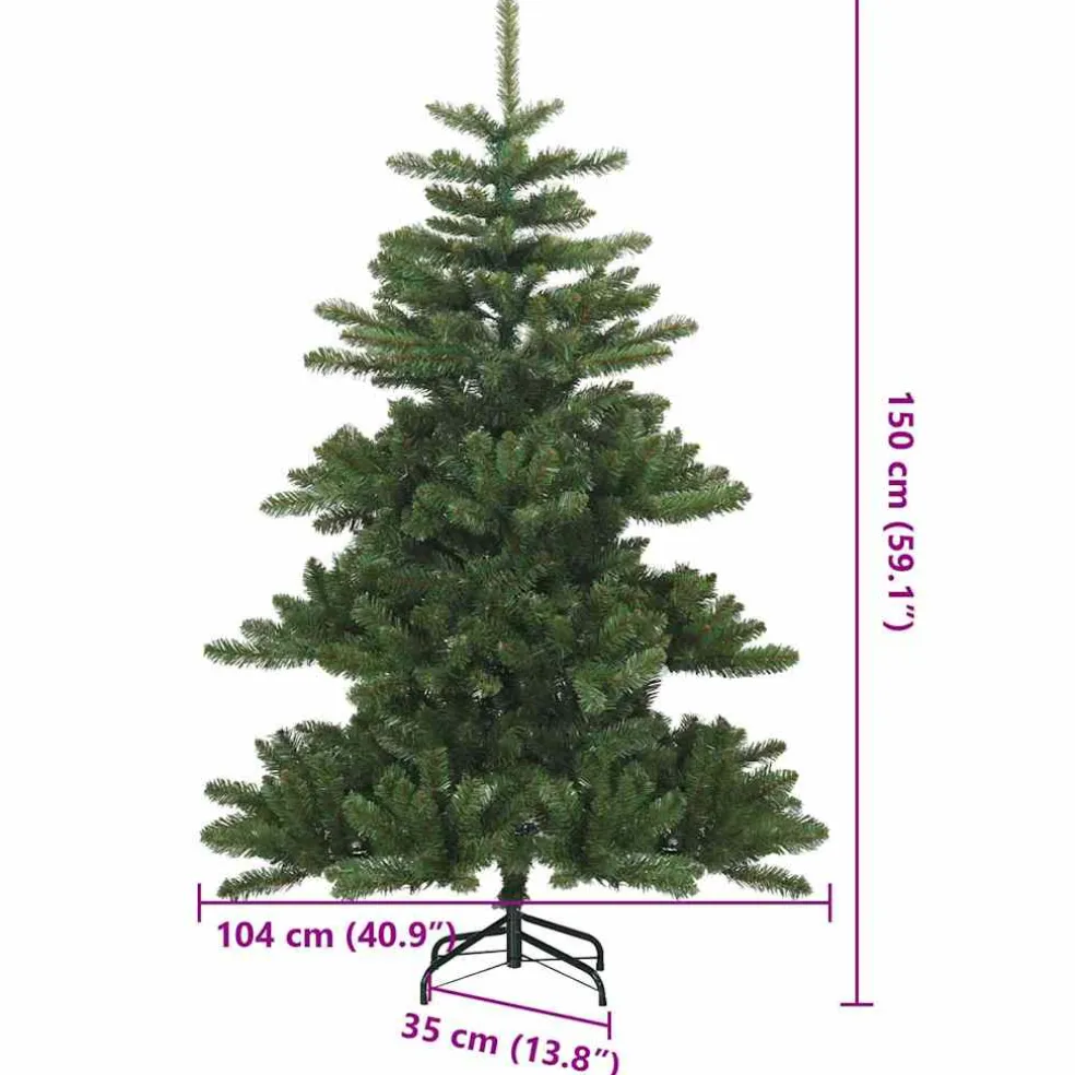 vidaXL Kunstmatige Inklapbare Kerstboom Groen 150 cm PVC en staal