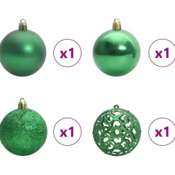 vidaXL Kunstmatige Inklapbare Kerstboom 150 LED's Groen en Wit 120 cm
