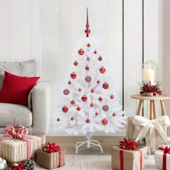 vidaXL Kunstmatige Inklapbare Kerstboom Wit 120 cm PVC en staal