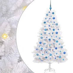 vidaXL Kunstmatige Inklapbare Kerstboom Wit 180 cm PVC en staal