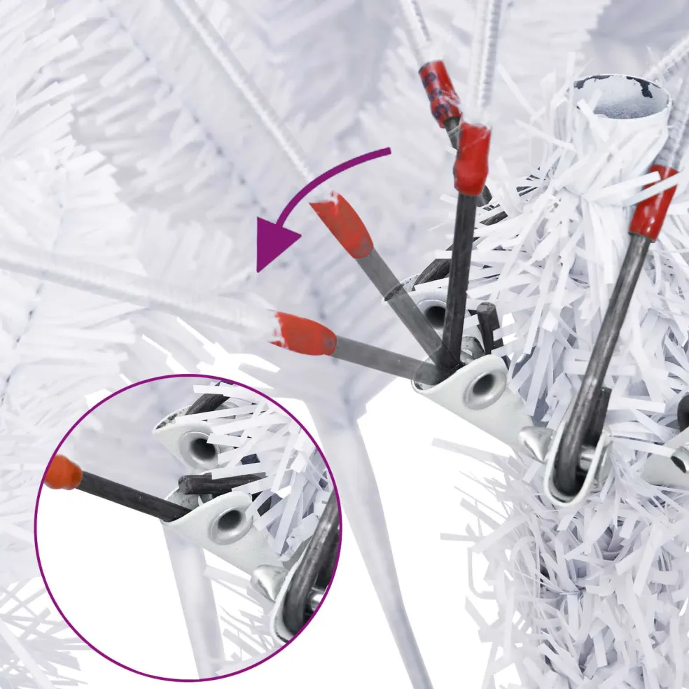 vidaXL Kunstmatige Inklapbare Kerstboom Wit 180 cm PVC en staal