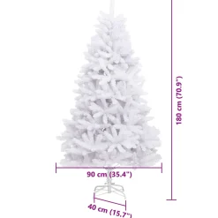 vidaXL Kunstmatige Inklapbare Kerstboom Wit 180 cm PVC en staal