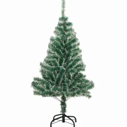vidaXL Kunstmatige Kerstboom Sneeuw Gevlochten met LED Licht 120 cm