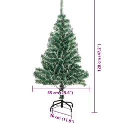 vidaXL Kunstmatige Kerstboom Sneeuw Gevlochten met LED Licht 120 cm