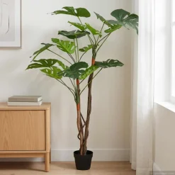 vidaXL Kunstmatige Monstera Plant Groen 70 x 16 x 130 cm Stof en Hout