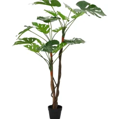vidaXL Kunstmatige Monstera Plant Groen 70 x 16 x 130 cm Stof en Hout