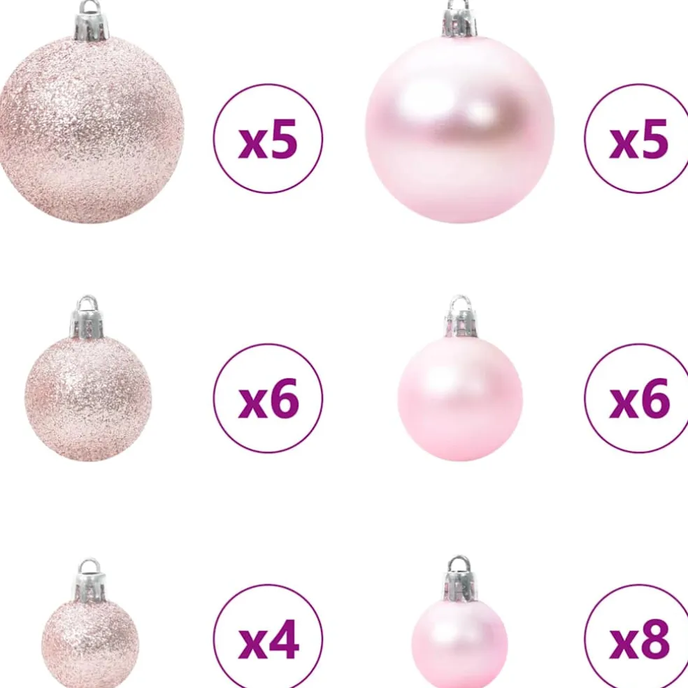 vidaXL Kunstmatige voorverlichte kerstboom met bollen set Groen 120 cm